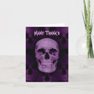 Halloween skull thanks thank you card