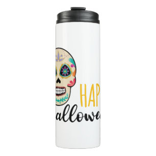 Halloween skull thermal tumbler
