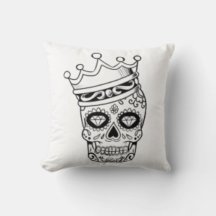 Halloween Skull Throw Pillow
