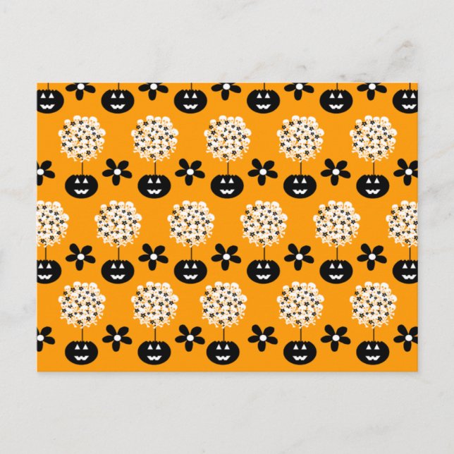 Halloween Skull Topiary Postcard (Front)