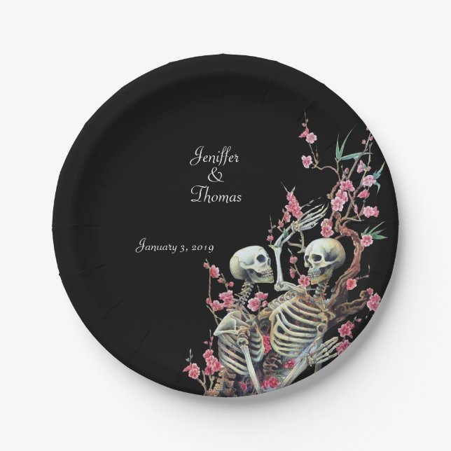 Halloween Skull Wedding Plate (Front)