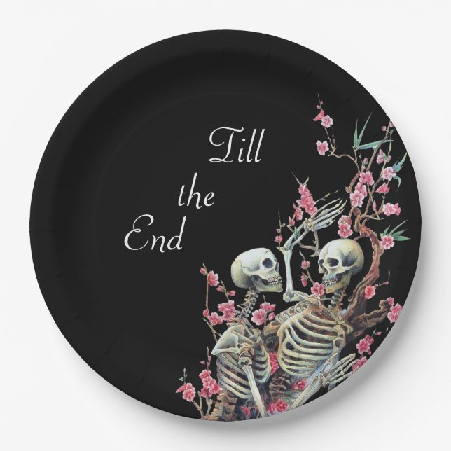 Halloween Skull Wedding Plate (Front)