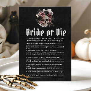 Halloween Skull Who Knows The Bride Best Game Invitation