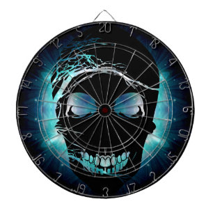 Halloween Skull with magic blue light 2 Dartboard