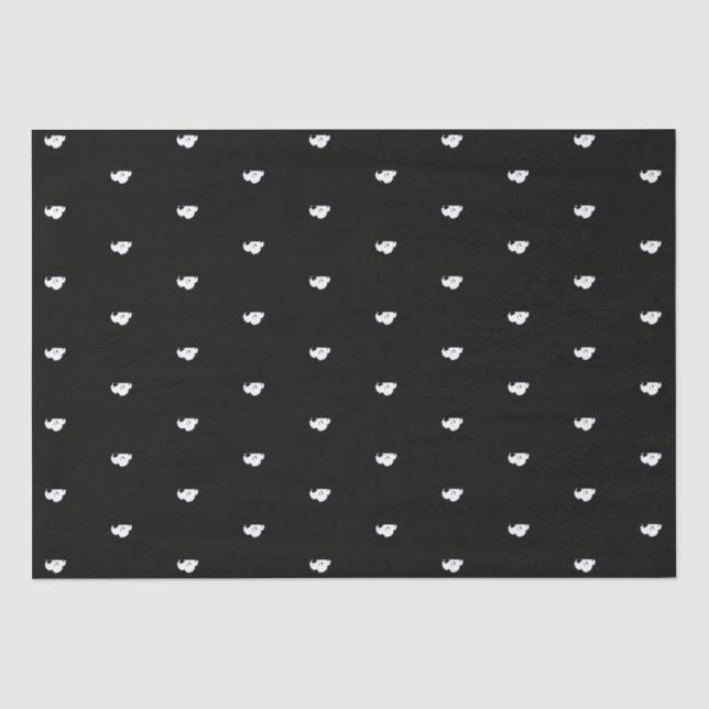 Halloween skulls black and white pattern tissue paper (Front)