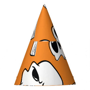 Halloween Skulls Bones Doodle Pattern Party Hat