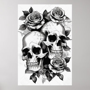 Halloween Skulls Digital Art Download Poster