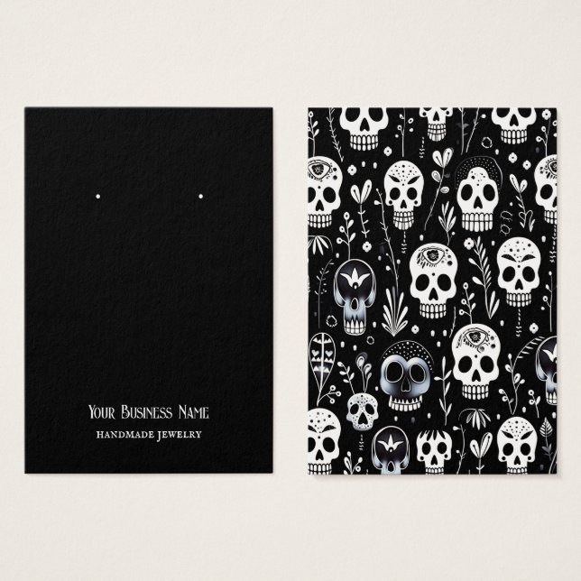 Halloween Skulls Earring Display Card (Front & Back)