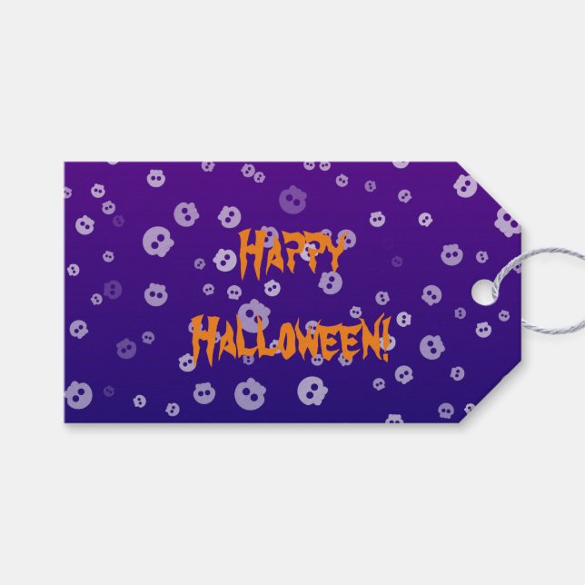 Halloween Skulls Gift Tags (Front (Horizontal))