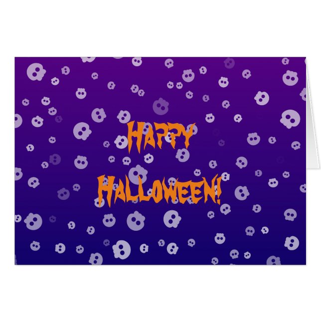 Halloween Skulls Greeting Card (Front Horizontal)