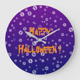 Halloween Skulls Large Clock