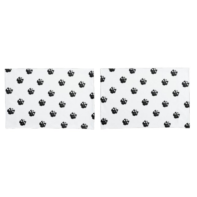 Halloween Skulls pattern black white Pillowcase (Front-Set)