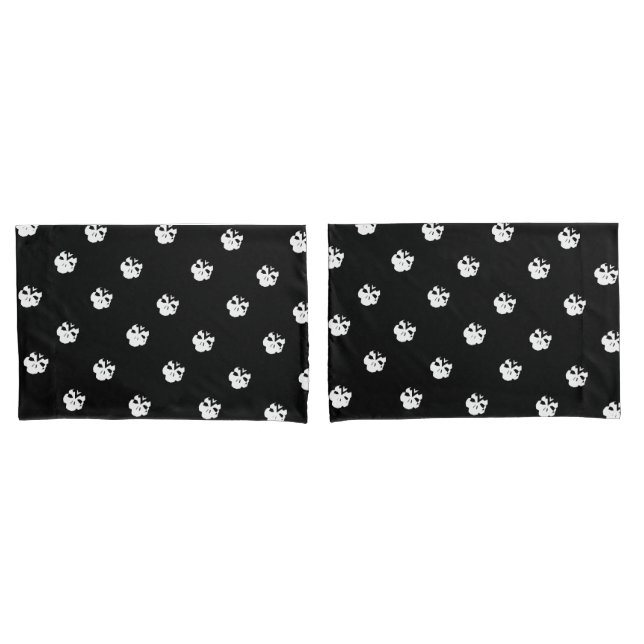 Halloween Skulls pattern black white Pillowcase (Front-Set)