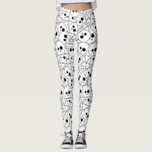 Halloween Skulls Pattern Leggings
