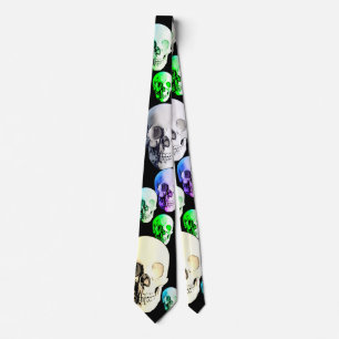 Halloween Skulls Pattern Tie