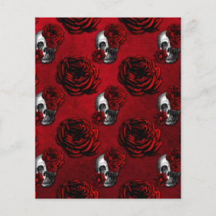 Halloween Skulls & Roses Scrapbook Paper