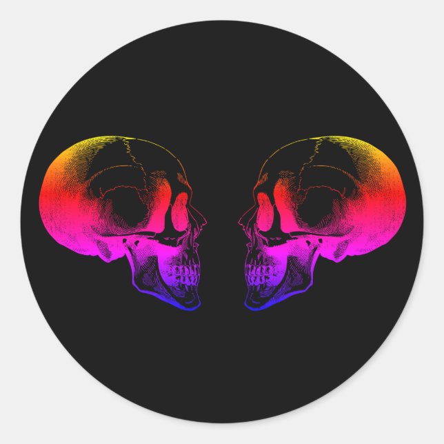 Halloween Skulls  Round Sticker (Front)