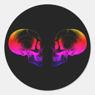 Halloween Skulls Round Sticker