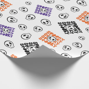 Halloween Skulls Seamless Wrapping Paper Design