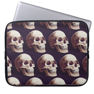 Halloween Skulls: Spooky Seamless Pattern. Laptop Sleeve