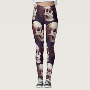 Halloween Skulls: Spooky Seamless Pattern. Leggings