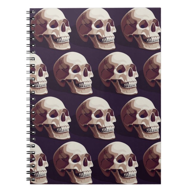 Halloween Skulls: Spooky Seamless Pattern. Notebook (Front)
