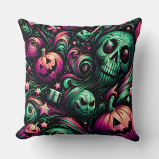 HALLOWEEN ~ SKULLS ~ Spooky teeth, pumpkins~ Cushion