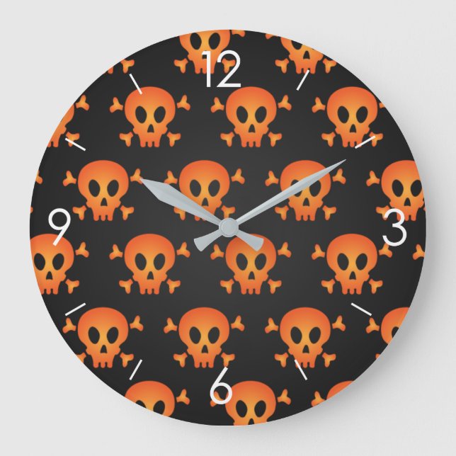 Halloween Skull's Square Wall Clock (Front)