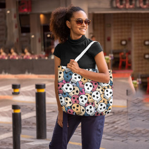 Halloween skulls tote bag