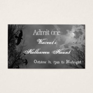 Halloween Sky with Ravens Custom Party Ticket