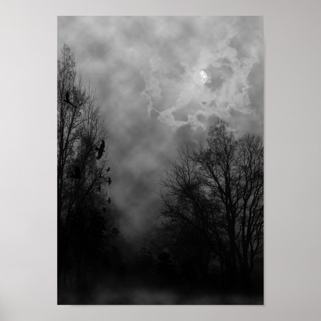Halloween Sky with Ravens Poster (Front)