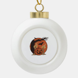 halloween sleep ceramic ball christmas ornament