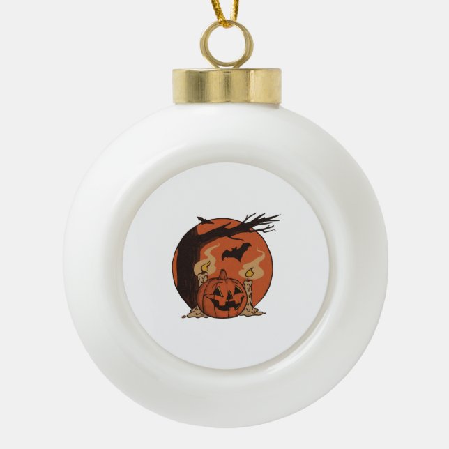 halloween sleep ceramic ball christmas ornament (Front)