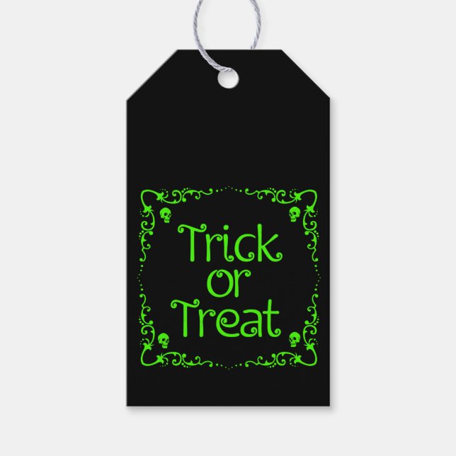 Halloween Slime Green Trick Gift Tags (Front)