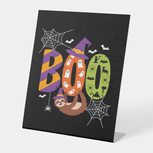 Halloween Sloth Boo Lazy Essential T-Shirt Pedestal Sign (Front)