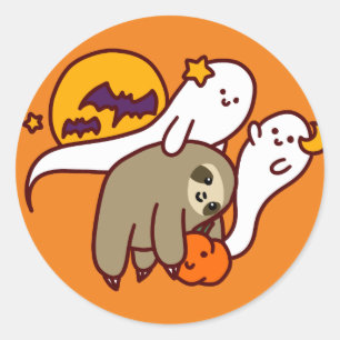 Halloween Sloth Classic Round Sticker