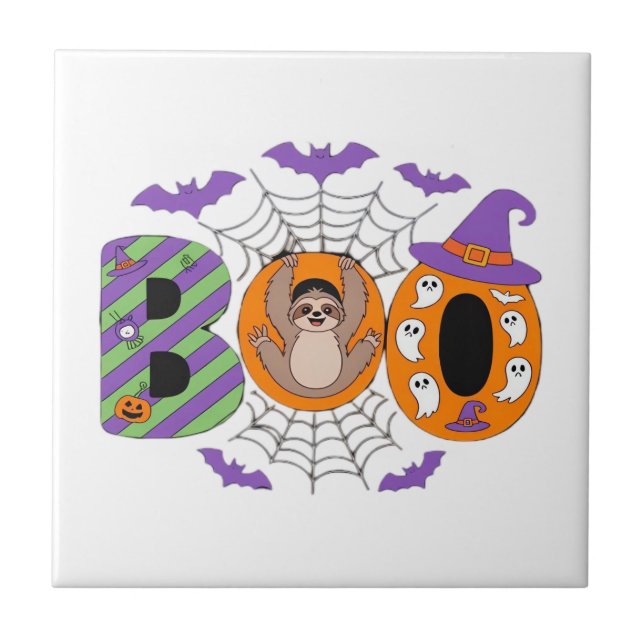 Halloween Sloth Cute Essential T-Shirt Ceramic Tile (Front)