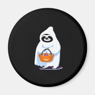 Halloween sloth dressed as ghost going trick or tr magnet