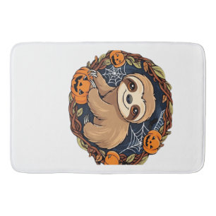 Halloween, Sloth, October 31st, Thanksgiving Class Bath Mat