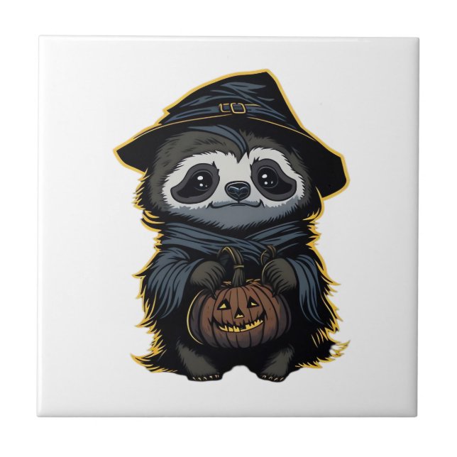 Halloween sloth Oversized T-Shirt Ceramic Tile (Front)