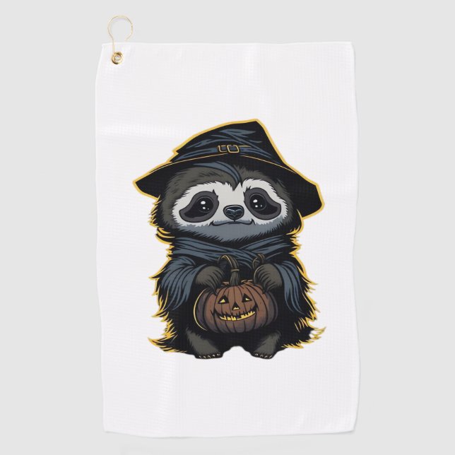 Halloween sloth Oversized T-Shirt Golf Towel (Front)