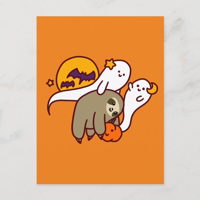 Halloween Sloth Postcard (Front)