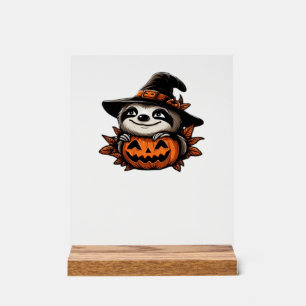 Halloween Sloth Pumpkin Festivity Classic T-Shirt Acrylic Sign