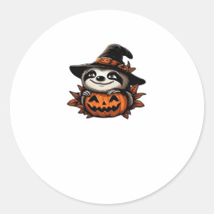 Halloween Sloth Pumpkin Festivity Classic T-Shirt Round Sticker