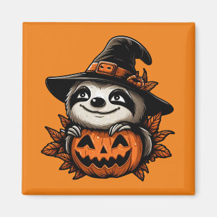 Halloween Sloth Pumpkin Festivity Magnet