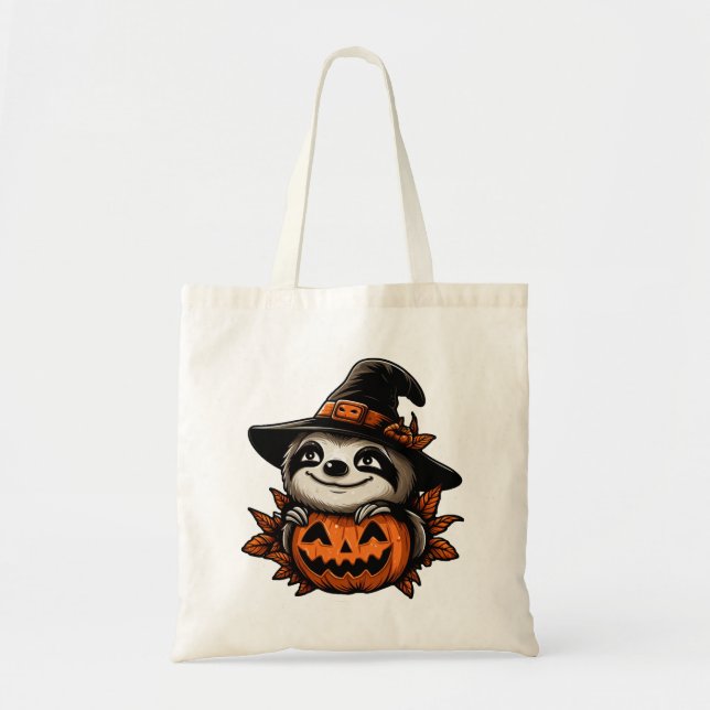 Halloween Sloth Pumpkin Festivity Tote Bag (Front)