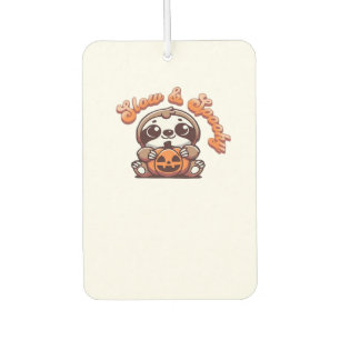 Halloween Sloth Slow and Spooky Cute Sloth Pumpkin Car Air Freshener