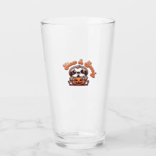 Halloween Sloth Slow and Spooky Cute Sloth Pumpkin Glass