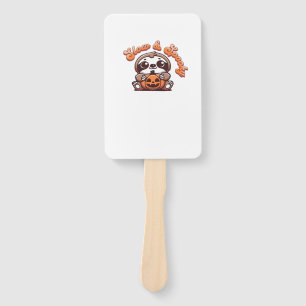 Halloween Sloth Slow and Spooky Cute Sloth Pumpkin Hand Fan