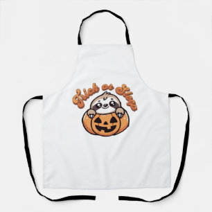 Halloween Sloth Trick or Sleep Cute Sloth Pumpkin Apron